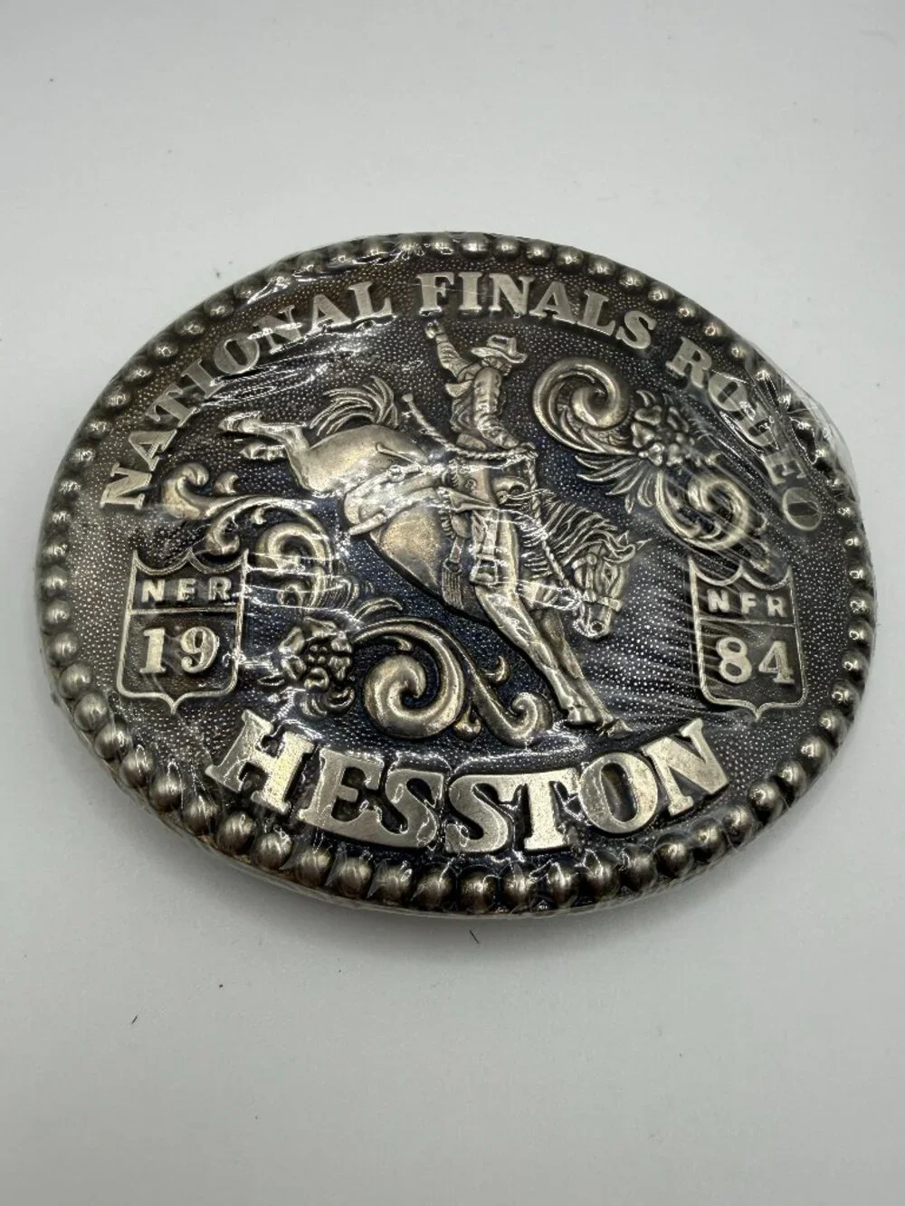 Vintage 1984 Hesston National Finals Rodeo Belt Buckle